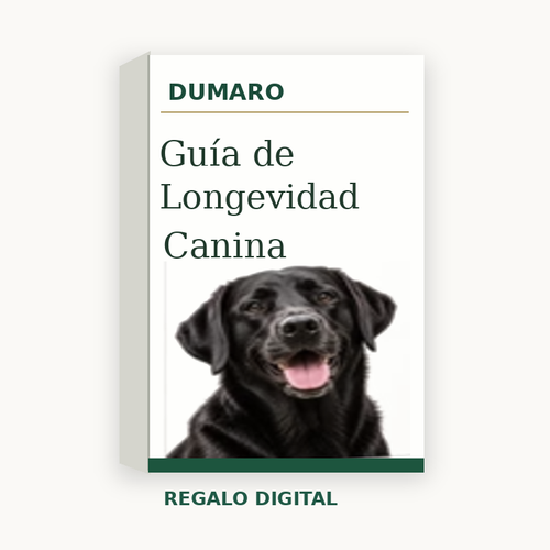 Guía de longevidad canina DUMARO con perro negro